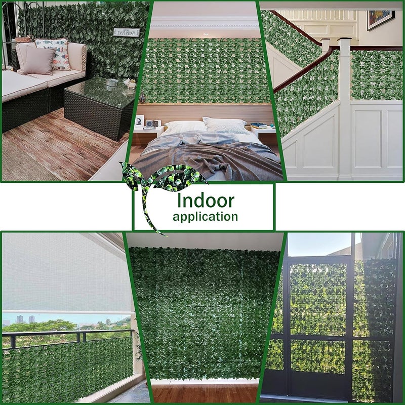 ODTORY Artificial Ivy Privacy Fence Wall Screen: 72 x144 in UV-Anti Faux Greenery Backdrop Ivy Vine Leaf Hedges Fence Panels for Patio, Balcony, Garden, Backyard Indoor Outdoor Green Wall Decor - Image 4